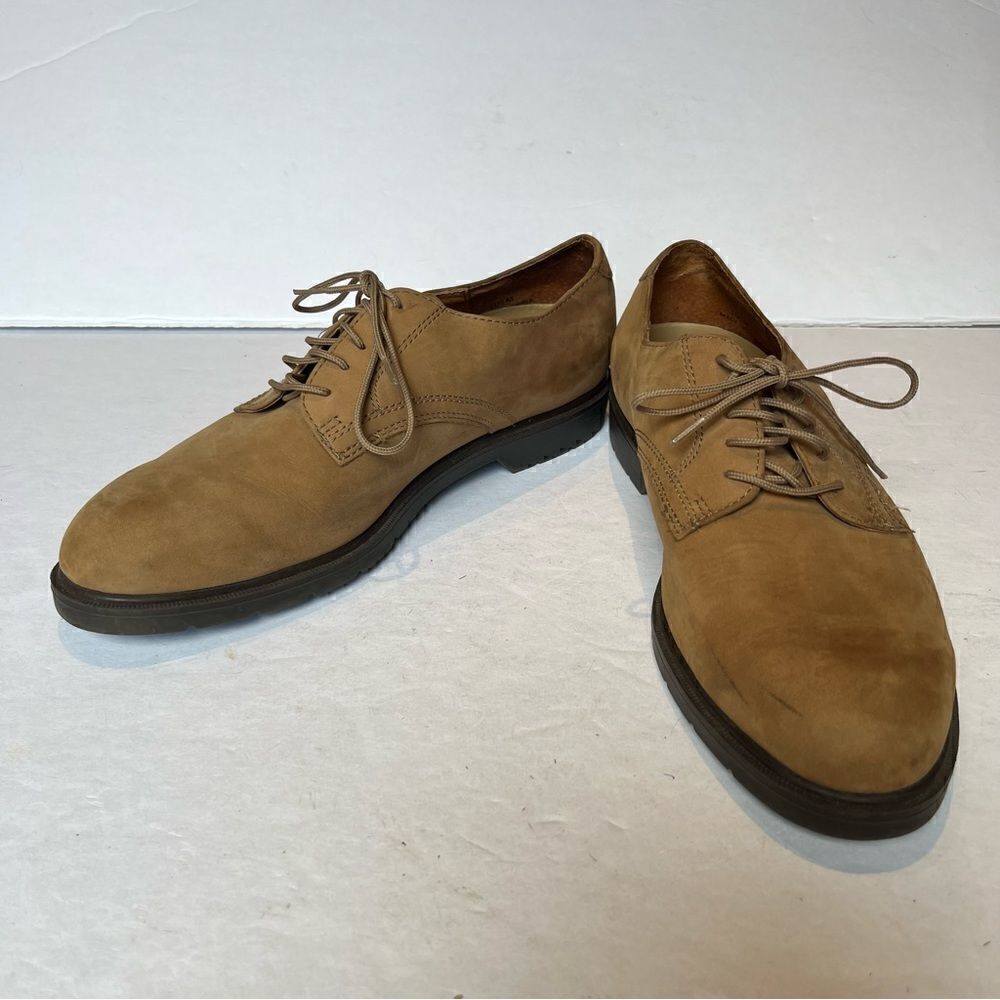 St. Johns Bay Men's Lace Up Loafers Suede Light Brown Size 10 1/2